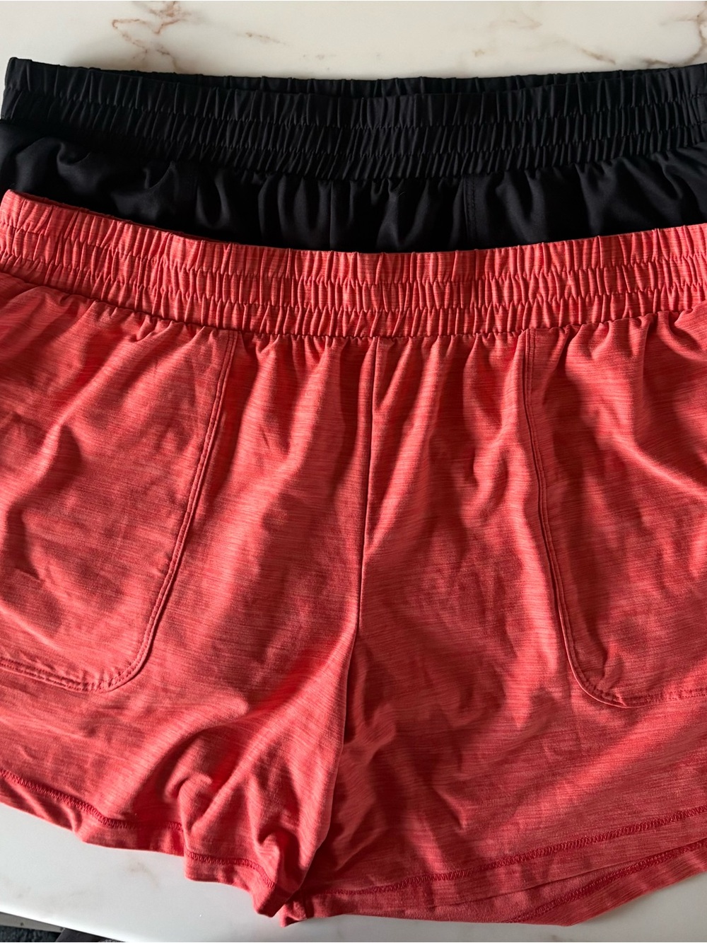 All in Motion Women’s Athletic Shorts Bundle of 2 Size L Black & Heathered Orang - Picture 2 of 13